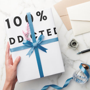 Koffieliefhebber Ontwerp 100% Verslaafde Cafeïne Cadeaupapier