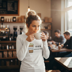 Koffieliefhebber Ontwerp 100% Verslaafde Cafeïne T-shirt