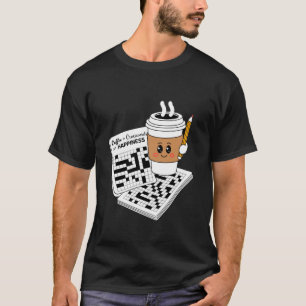 Koffieliefhebber Puzzelspel Grappige Kruiswoordraa T-shirt