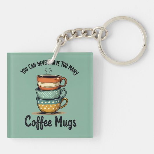 koffieliefhebber Rustic Café Esthetische Kunst Sleutelhanger (Achterkant)