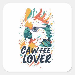 Koffieliefhebber Vierkante Sticker