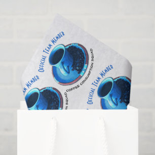 Koffieliefhebbers Blue Cup en schotel Herhaal Patr Tissuepapier