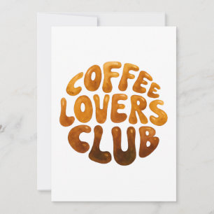 Koffieliefhebbers Club Wall Art, grillige typograf Bedankkaart