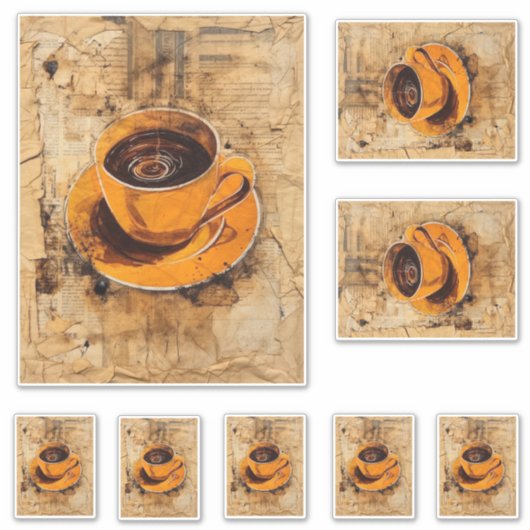 Koffieliefhebbers cup sticker (Voorkant)