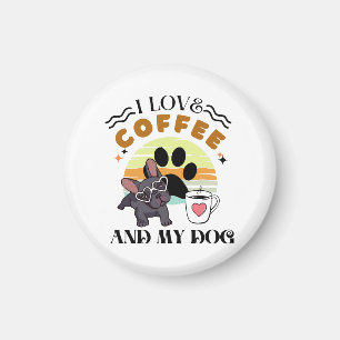 Koffieliefhebbers - Ik hou van koffie en mijn hond Magneet