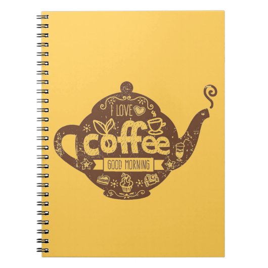 Koffieliefhebbers retro café kunst Ik hou van kof Notitieboek (Voorkant)