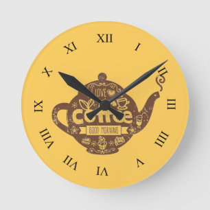 Koffieliefhebbers  retro café kunst Ik hou van kof Ronde Klok