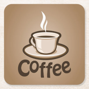 Koffieliefhebbers Vierkante Kartonnen Onderzetter