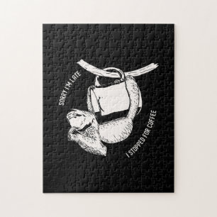 Koffieluiaard (wit) legpuzzel