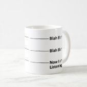 Koffiemeetbeker Mok nu luister ik (Voorkant rechts)