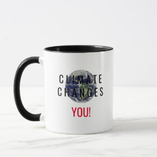 Koffiemok met bericht over klimaatverandering mok