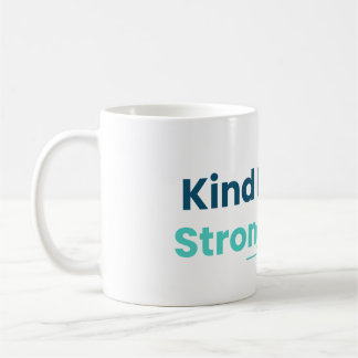 Koffiemok met tekst 'Vriendelijke handen, sterk ha
