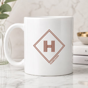 Koffiemok Modern Geometrisch Initiaal Monogram
