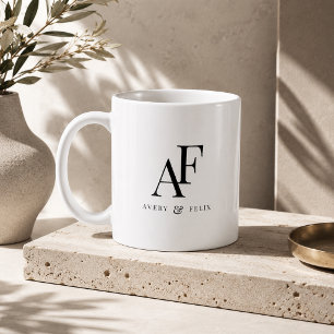 Koffiemok Op maat gemaakte huwelijksmonogramcade