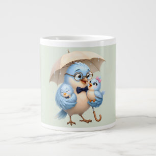Koffiemok Vader Vogel Familie Extra Grote Beker