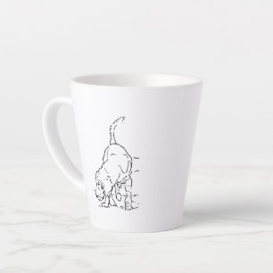 Koffiemok voor hondenliefhebbers, Beagle-illustrat Latte Mok