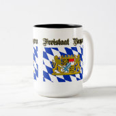 KoffieMok waarop de Beierse wapenlaag is afgebeeld Tweekleurige Koffiemok (Voorkant rechts)