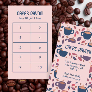 Koffiemokken Patroon Roze Blauw Cafe Schattige 10 Klantenkaartje