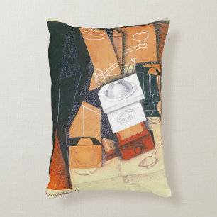 Koffiemolen door Juan Gris, Vintage Cubisme Kunst Accent Kussen