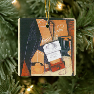 Koffiemolen door Juan Gris, Vintage Cubisme Kunst Keramisch Ornament