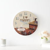 Koffiemolen Met I Love Koffiebonen Grote Klok (Huis)
