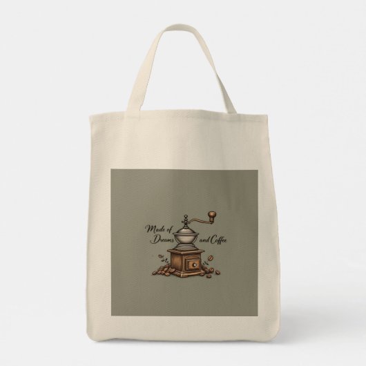 koffiemolen ontwerp Canvas tas (Achterkant)