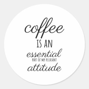 Koffieoffertes, koffie-gezegden, koffie-zinnen ronde sticker