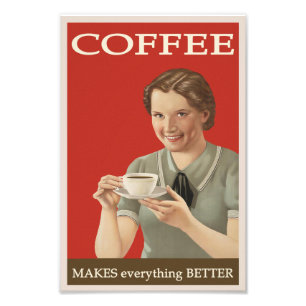 Koffieontwerp Retro Foto Afdruk