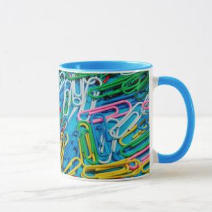 Koffieontwerp voor kleurrijke paperclip mok