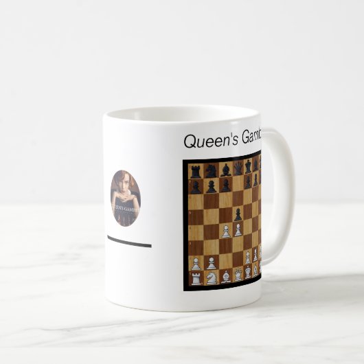 Koffieopeningskoffie Mok - The Queen's Gambit (Voorkant rechts)