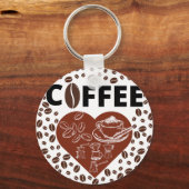Koffieover T-Shirt Sleutelhanger (Voorkant)