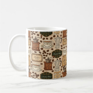  koffiepatroon retro café stijl koffiemok