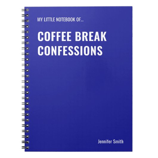Koffiepauze Bekentenissen Grappig Kantoor Notitieboek (Voorkant)