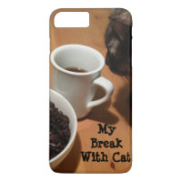 Koffiepauze (kat) iPhone/iPad draagtas van RoseWri