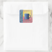 Koffiepauze Vierkante Sticker (Tas)