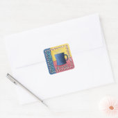 Koffiepauze Vierkante Sticker (Envelop)
