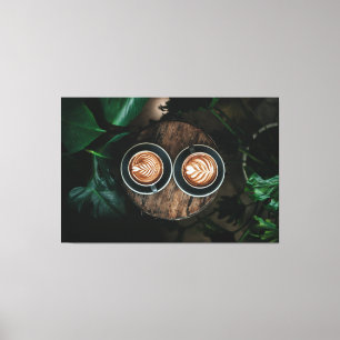Koffieplaten 60x40 met wandkunst - Ideaal voor gew Canvas Afdruk