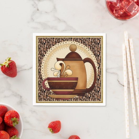 Koffiepot en Mok papieren servet (Insitu)