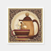 Koffiepot en Mok papieren servet (Voorkant)