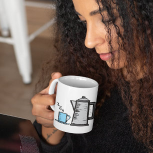 Koffiepot en stomende kop