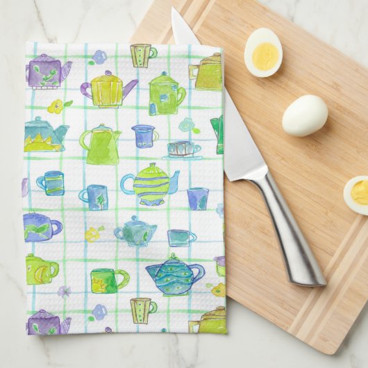 Koffiepot theepotten bloemen theedoek (Quarter Fold)