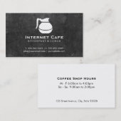 Koffiepot (wit), leisteen visitekaartje (Voorkant / Achterkant)