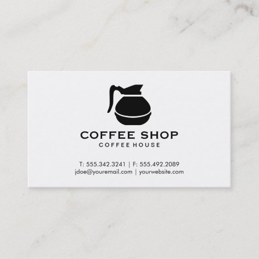 Koffiepot (zwart) visitekaartje (Voorkant)