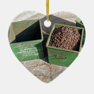 koffieproductie keramisch ornament