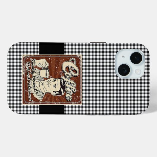 Koffieretro Case-Mate iPhone Case (Achterkant (horizontaal))