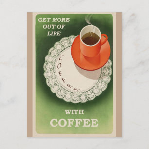  Koffieretro Poster Briefkaart