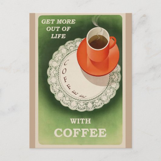  Koffieretro Poster Briefkaart (Voorkant)