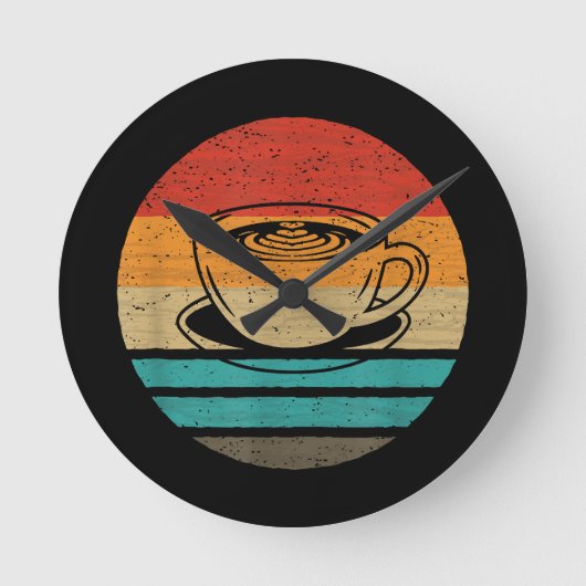 Koffieretro-stijl  ronde klok (Voorkant)