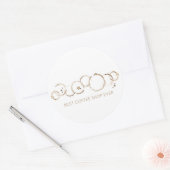 KOFFIERINGEN BESTE KOFFIESHOP OOIT Bruin Wit Plezi Ronde Sticker (Envelop)