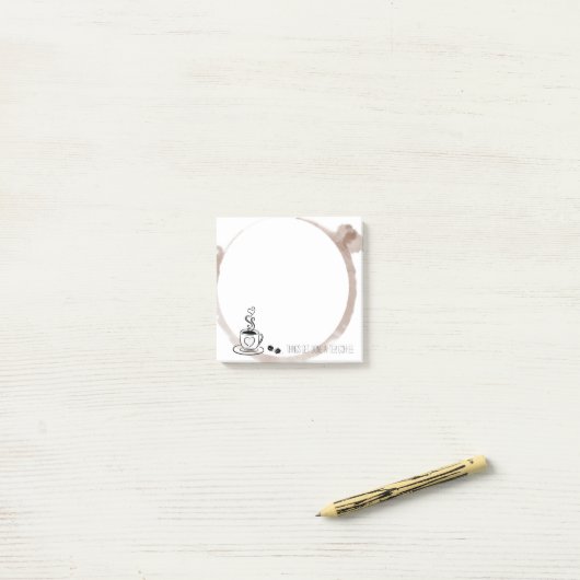 Koffieringvlek Post-it® Notes (Op bureau)